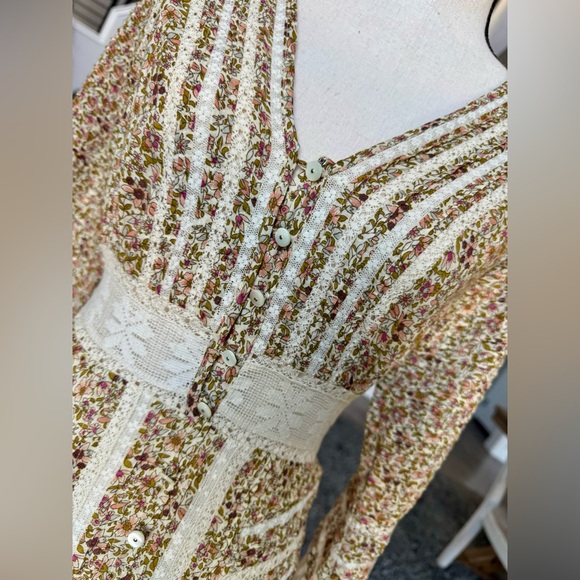 Veronica Beard Floral Lace Panel Boho Mini Dress Size 4 - Picture 3 of 8